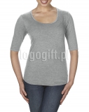 T-shirt Women?s Tri-Blend Deep Scoop 1/2 Sleeve Tee ANVIL ?>