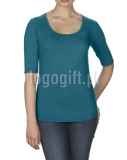 T-shirt Women?s Tri-Blend Deep Scoop 1/2 Sleeve Tee ANVIL ?>