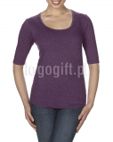 T-shirt Women?s Tri-Blend Deep Scoop 1/2 Sleeve Tee ANVIL ?>