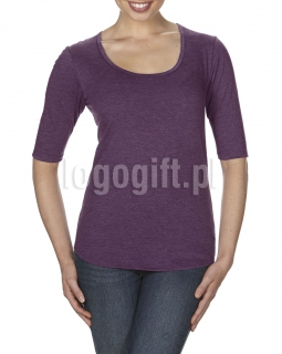 T-shirt Women?s Tri-Blend Deep Scoop 1/2 Sleeve Tee ANVIL