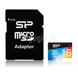 Karta microSD Superior UHS 1 Silicon Power z Adapterem 16GB