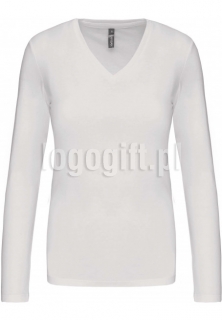 Koszulka damska z długim rękawem V-neck KARIBAN