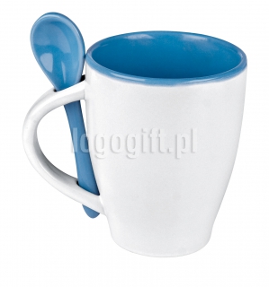 Kubek ceramiczny z łyżeczką