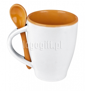 Kubek ceramiczny z łyżeczką